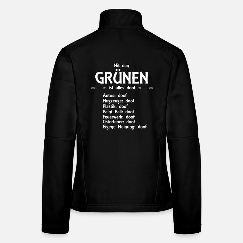 Die Grünen - Frauen Softshelljacke - Schwarz