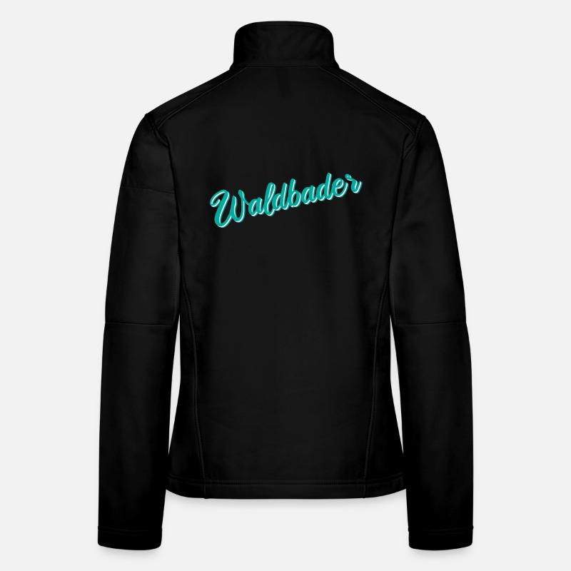 Waldbader Wald Waldbaden Bäume Natur Geschenk Frauen Softshelljacke