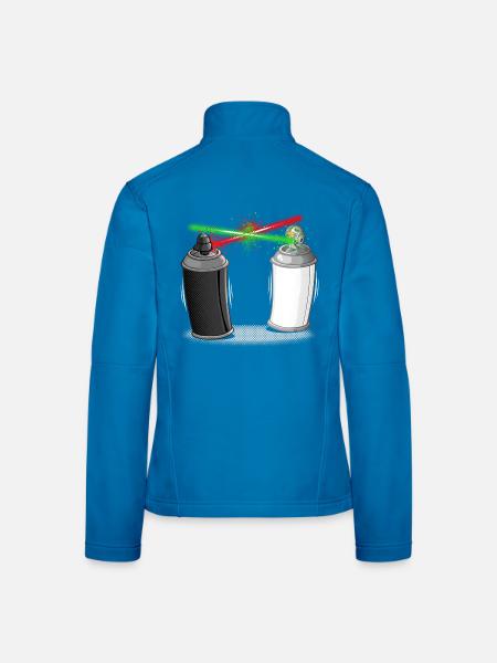 Graffiti wars - Frauen Softshelljacke - Schwarz - Hinten