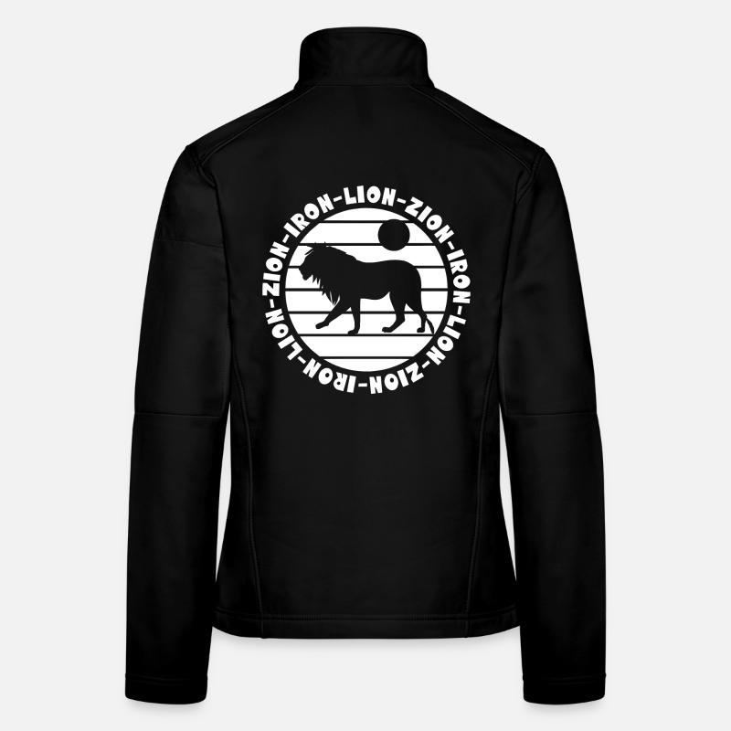 Lion de fer Zion Rastafari Reggae Löwe Veste en tissu softshell Femme