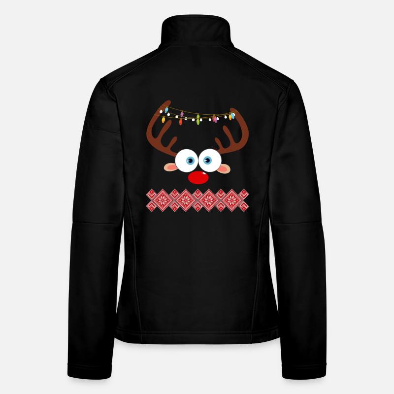 Reindeer Christmas Ugly Women's Softshell Jacket