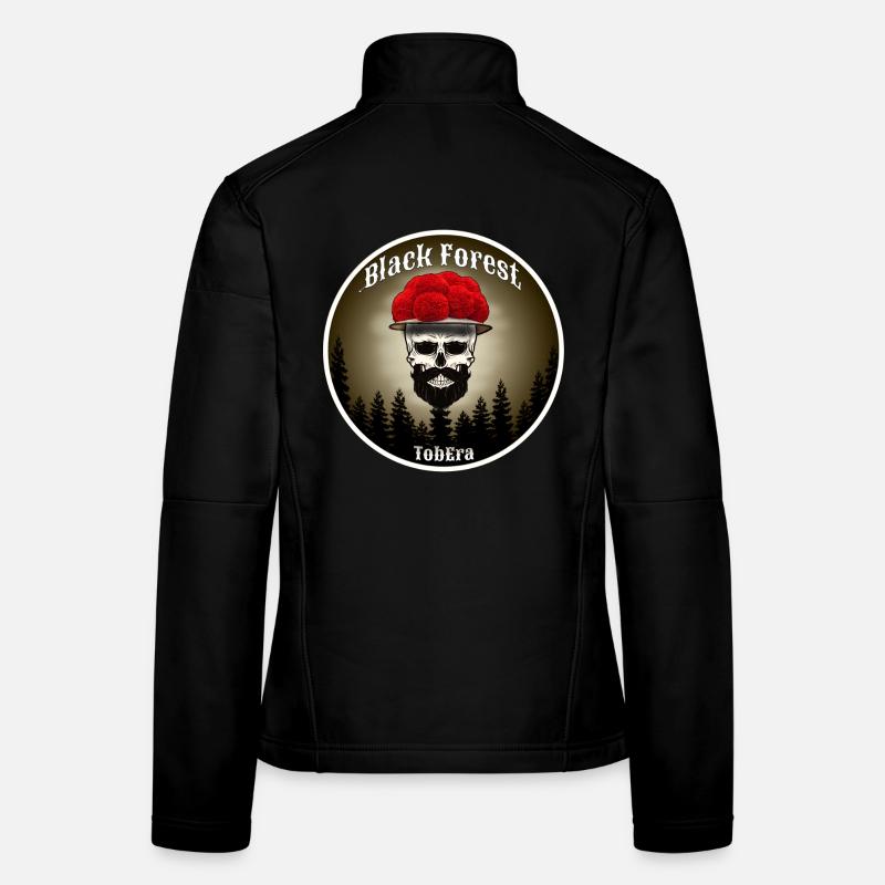 Schwarzwald Skull mit roten Blüten Frauen Softshelljacke