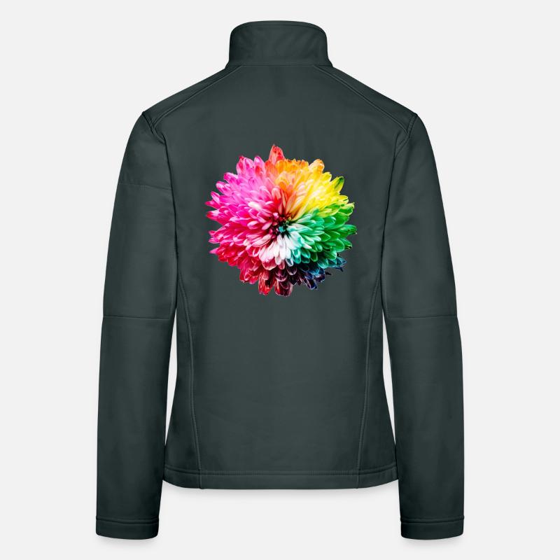 Chrysantheme Regenbogen Frauen Softshelljacke