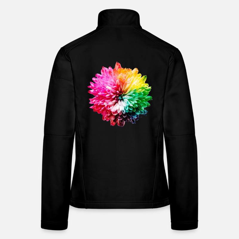 Chrysantheme Regenbogen Frauen Softshelljacke