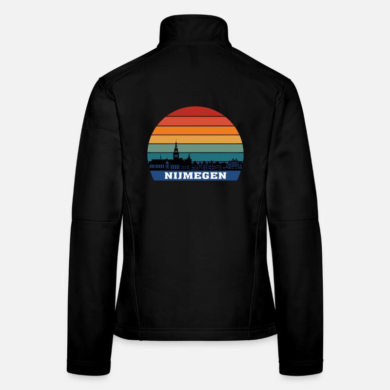 Souvenir de Silhouette Skyline Nimègue Pays-Bas Veste en tissu softshell Femme