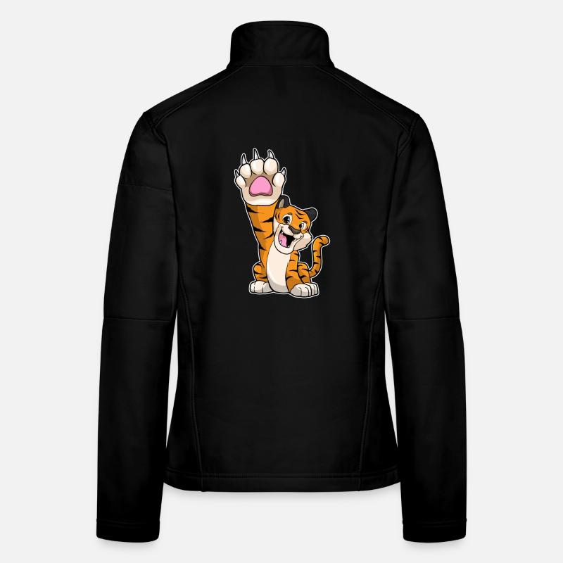 Tiger lustig High five Frauen Softshelljacke