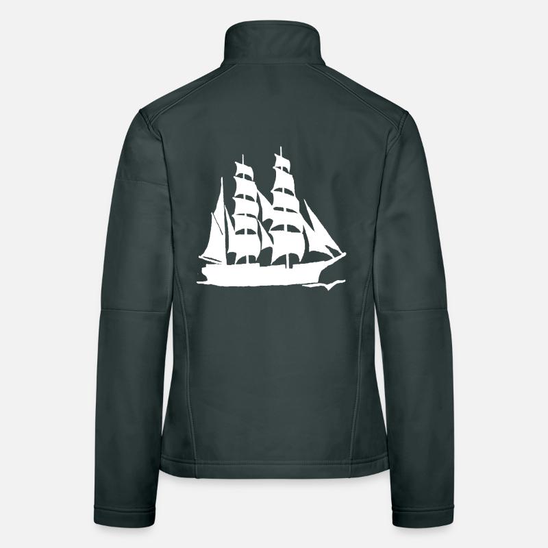 LARGE-FORMAT WHITE SAILBOAT Women's Softshell Jacket