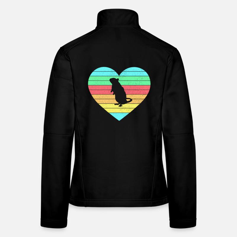 Mouse heart design with rainbow / gift Women's Softshell Jacket