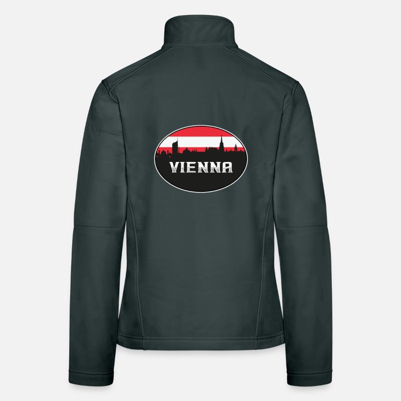Vienna Austria Skyline Silhouette Austrian Flag Tr Women's Softshell Jacket