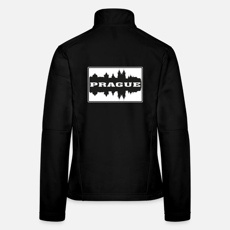 Prag Czechia Reise Souvenir Skyline Silhouette Frauen Softshelljacke