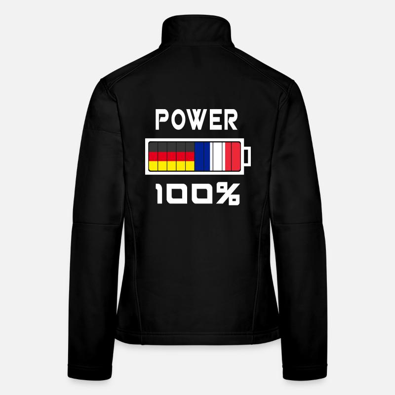 Deutschland und Frankreich Power 100% - Frauen Softshelljacke - Schwarz