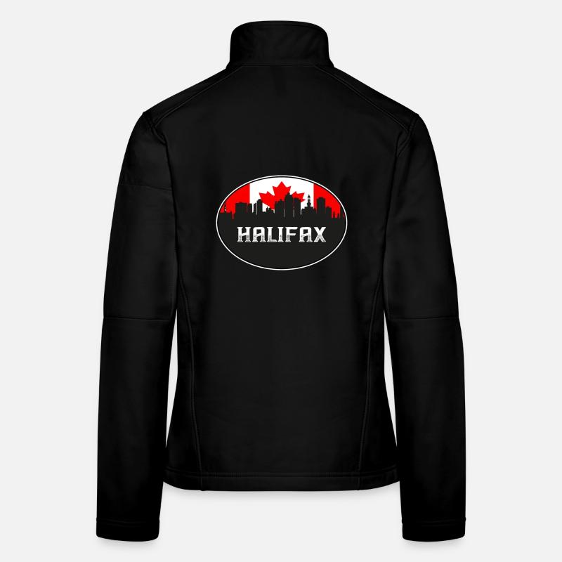 Halifax Canada Skyline Silhouette Drapeau canadien Tr Veste en tissu softshell Femme