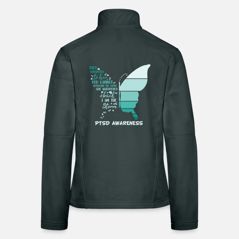 I Am The Storm Ptsd Awareness Butterfly Women's Softshell Jacket