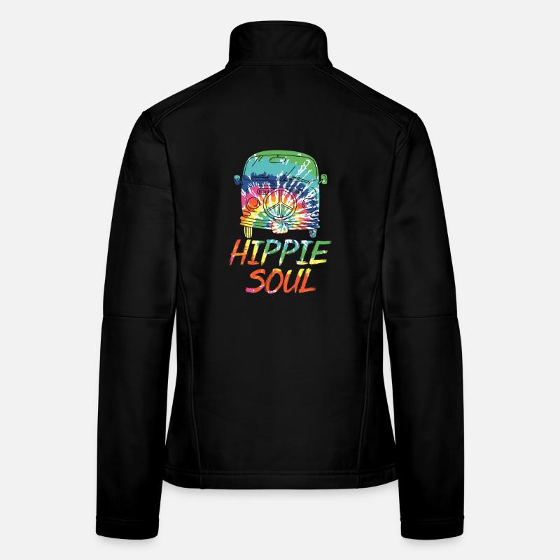 Bunte Hippie Van Friedenssymbol Hippie Frauen Softshelljacke