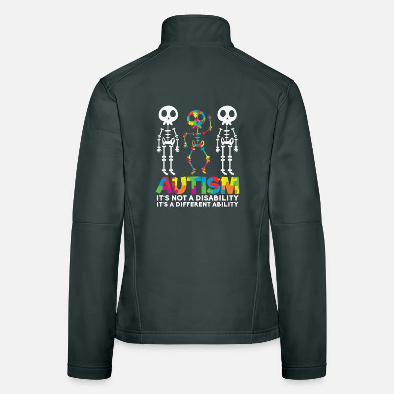 Autism It's Not a Disability Skeleton Women's Softshell Jacket