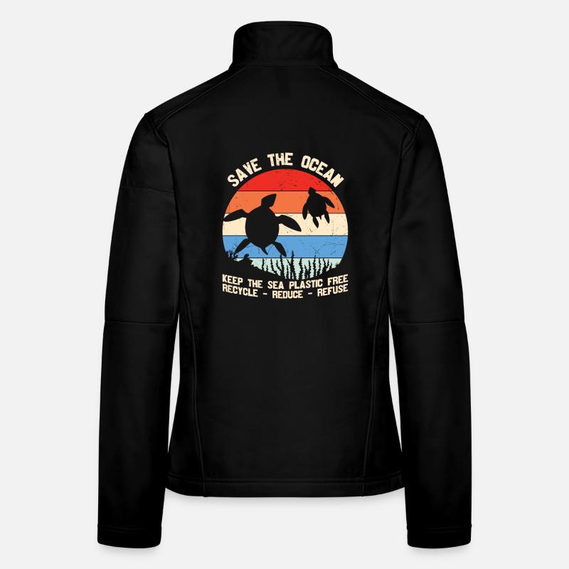Save The Ocean Keep The Sea Plastic Free Women's Softshell Jacket
