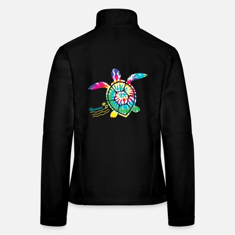 Hawaii Tie Dye Tortue de mer Turtle Lovers Veste en tissu softshell Femme