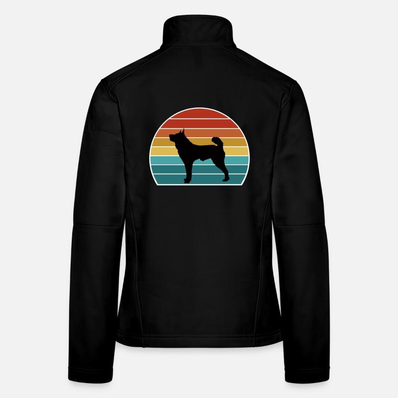 Karelian Bear Dog Silhouette Vintage Sunset for Do Women's Softshell Jacket