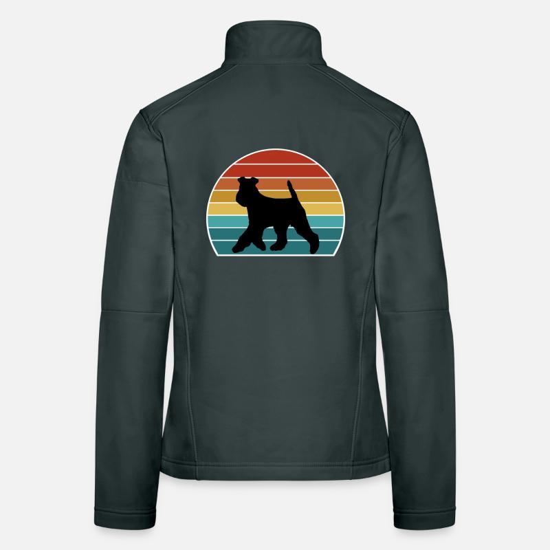 Welsh Terrier Dog Silhouette Vintage Sunset for Do Women's Softshell Jacket