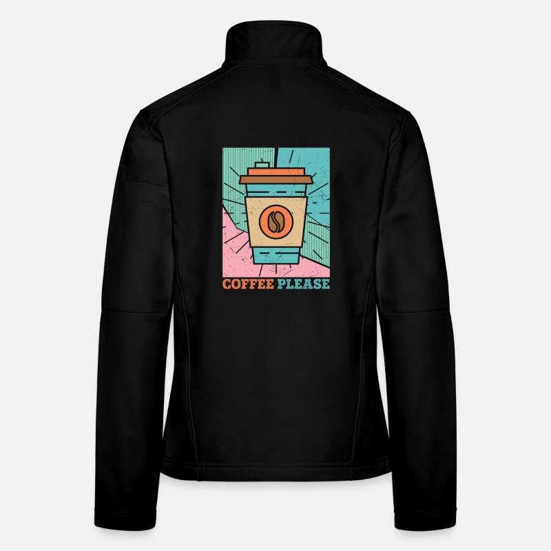 Coffee Please Funny Coffee Design Women's Softshell Jacket
