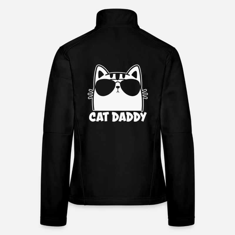 Mens Vintage Cat Daddy Cat Dad Fathers Women's Softshell Jacket