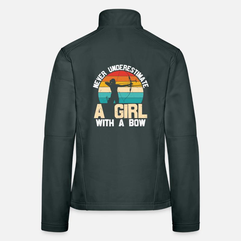 Conception de tir à l’arc amusante pour les filles bowhunter Veste en tissu softshell Femme