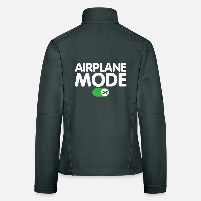 Airplane Mode On Funny Pilot Design Women's Softshell Jacket