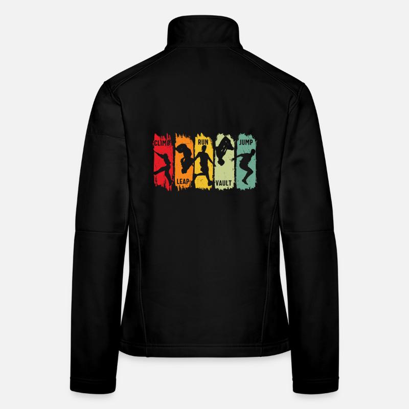Parkour Freilauf Klettern Sprung Lauf Sprung Sprung Sprung Frauen Softshelljacke