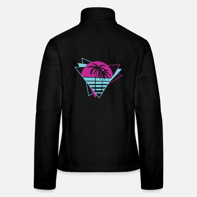 Palm Tree Retro 80s Women's Softshell Jacket