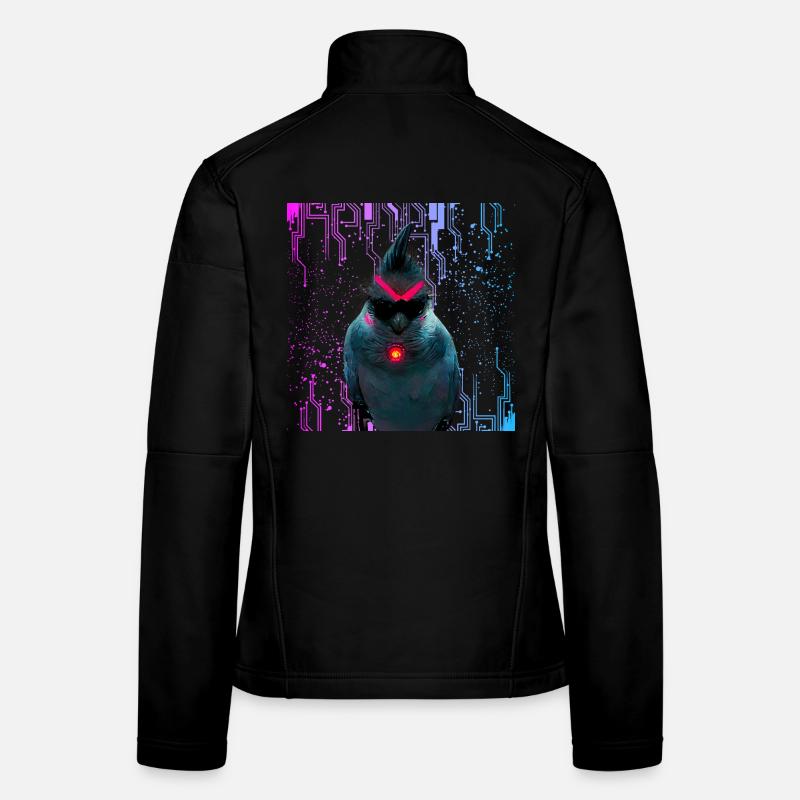 Cyber Nymphensittich Neon Bloom - Frauen Softshelljacke - Schwarz