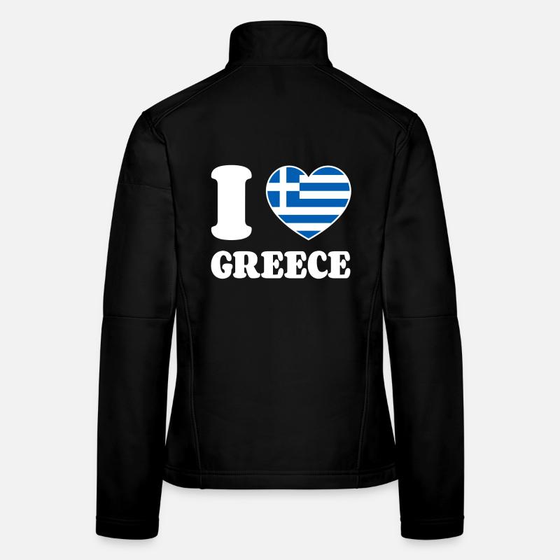 J’aime la Grèce Grèce Drapeau grec Cœur Veste en tissu softshell Femme