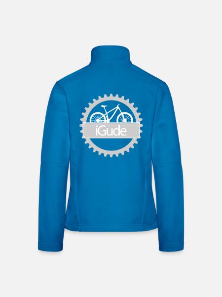 iGude Zahnrad MTB hell - Frauen Softshelljacke - Schwarz - Hinten