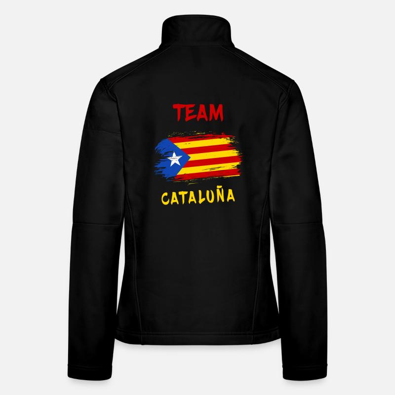 Design du drapeau de l'équipe de Catalogne - Veste en tissu softshell Femme - noir