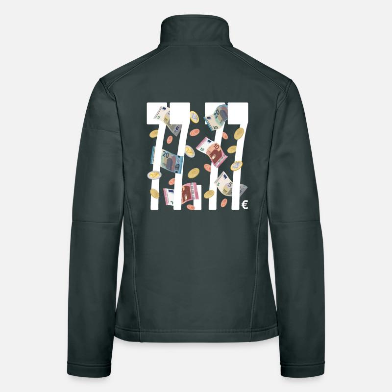 Geldbetrag mit vier mal der Glückszahl 7, hell Frauen Softshelljacke