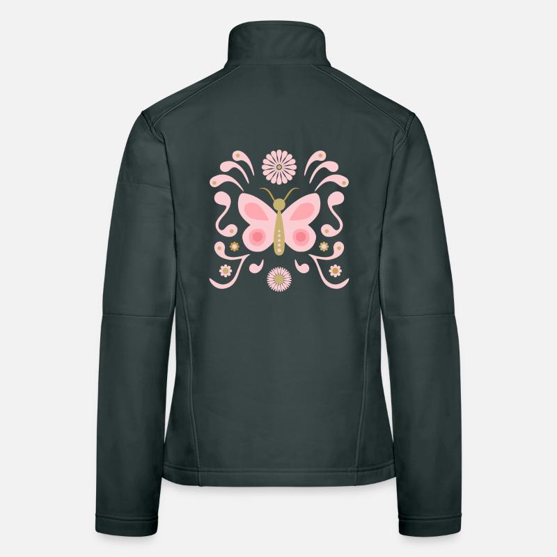 Boho Butterfly L Rose et Or Veste en tissu softshell Femme