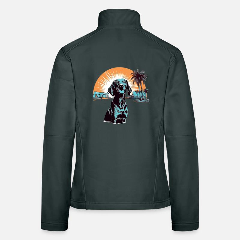 Labrador on the beach with sunset Women's Softshell Jacket