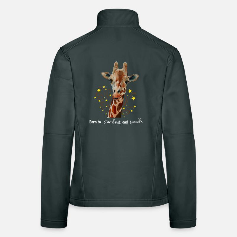 Girafe mignonne Née pour se démarquer et briller Veste en tissu softshell Femme