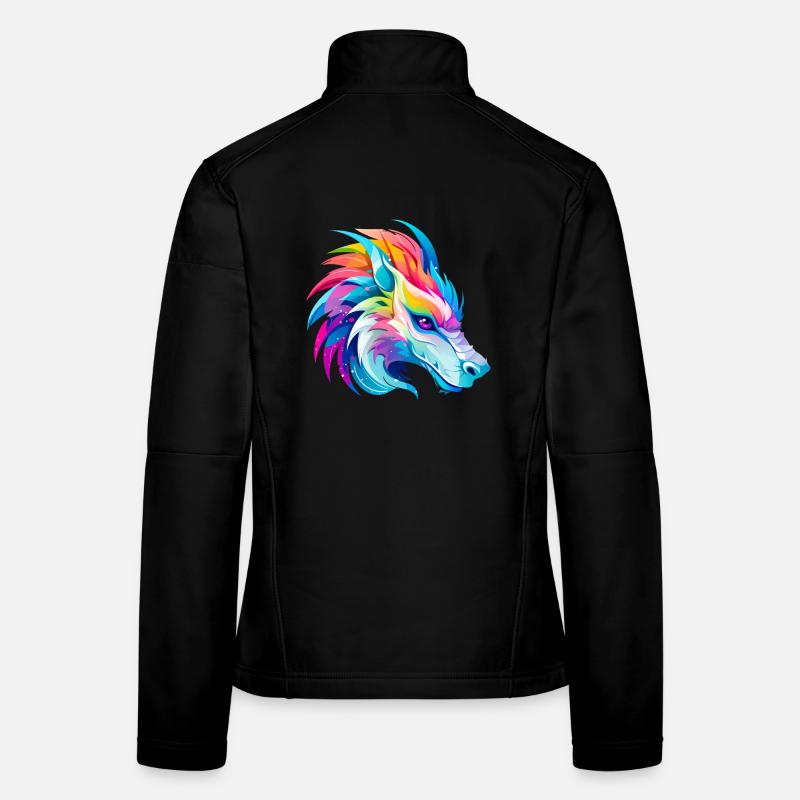 Rainbow Dragon Head Women's Softshell Jacket