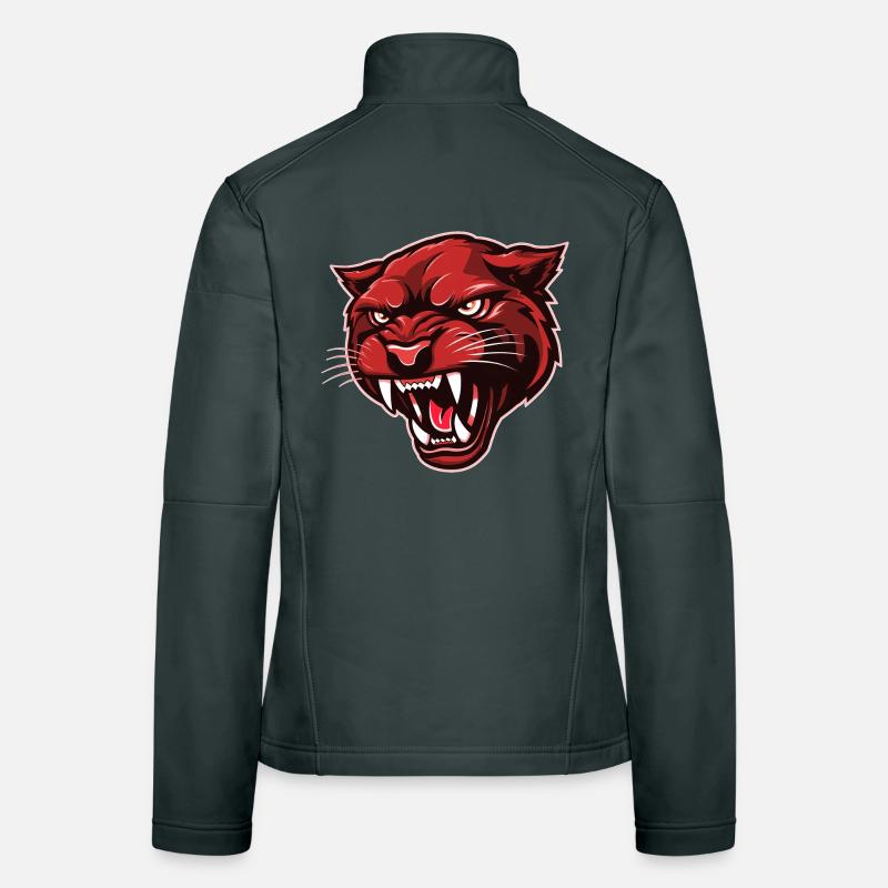 Panther Head Red Women's Softshell Jacket