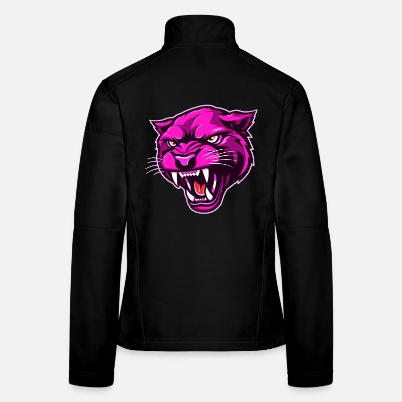Panther Kopf Pink Frauen Softshelljacke
