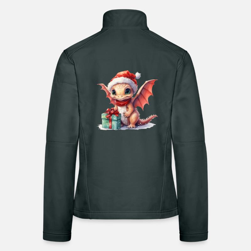 Weihnachtsdrache mit Geschenk Frauen Softshelljacke