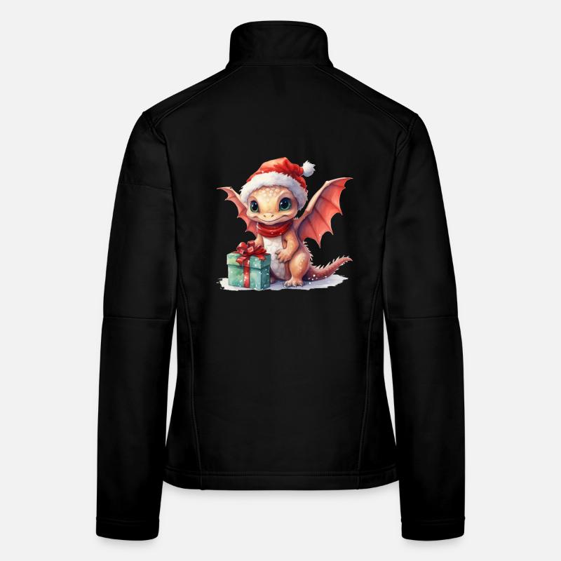 Dragon de Noël avec cadeau Veste en tissu softshell Femme