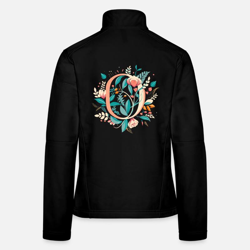 O typography floral Frauen Softshelljacke