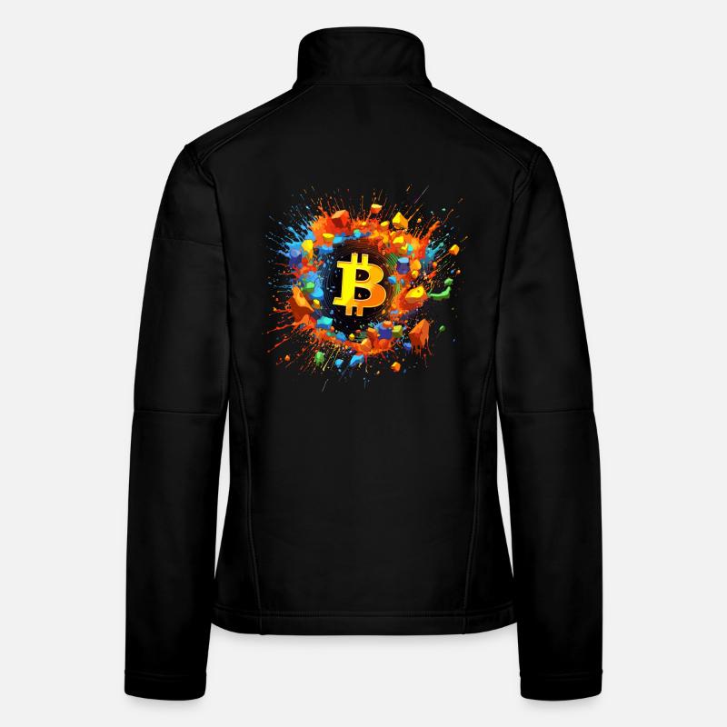 Bitcoin color Splash - Frauen Softshelljacke - Schwarz