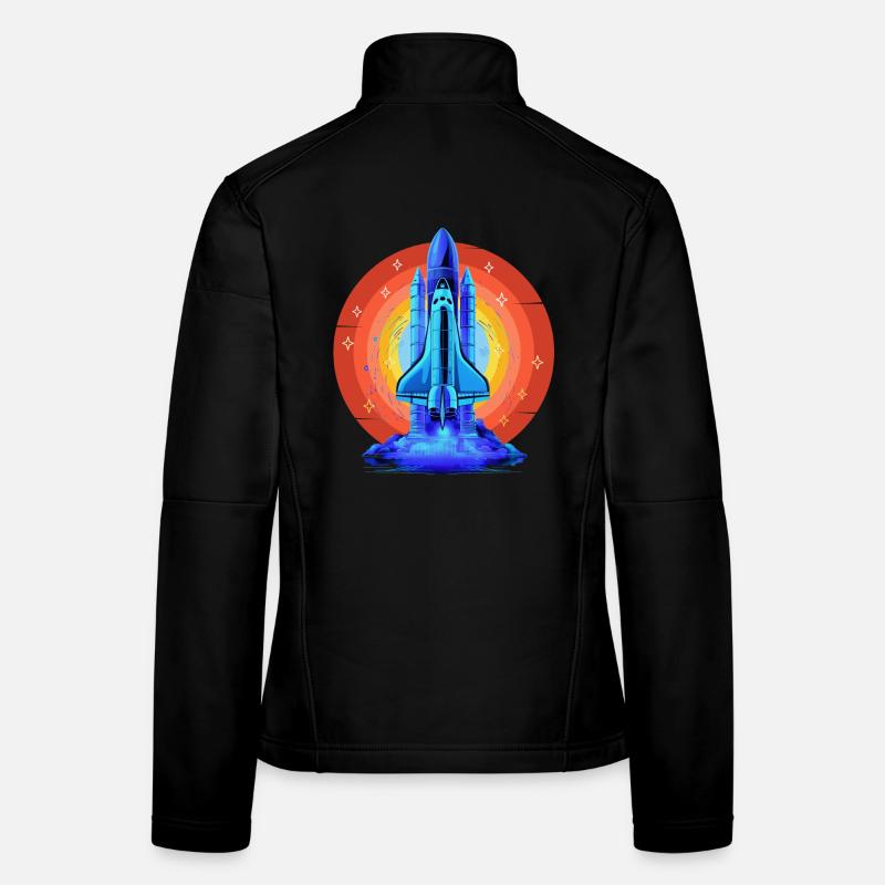 BLAUES SPACE SHUTTLE RETRO VINTAGE - Frauen Softshelljacke - Schwarz