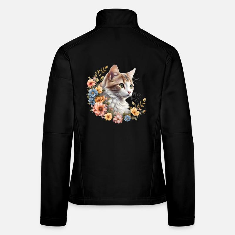 Floral splendour velvet paw - Women's Softshell Jacket - black
