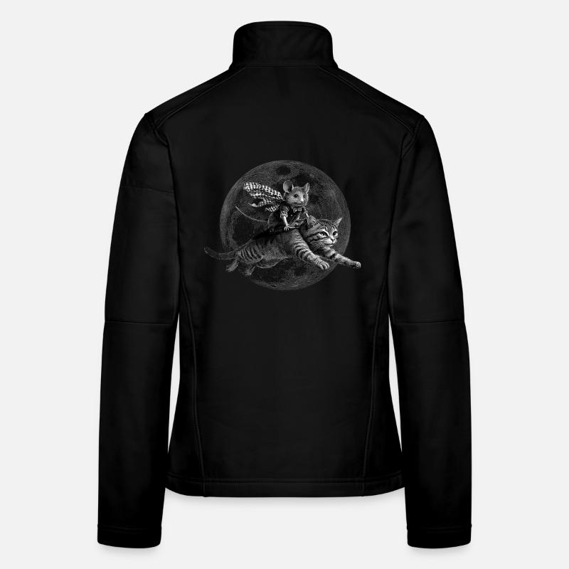 True Moon Love – Mouse Flies with a Cat Women's Softshell Jacket