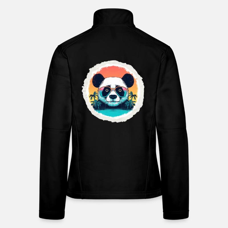 Baby panda in holidays - Women's Softshell Jacket - black