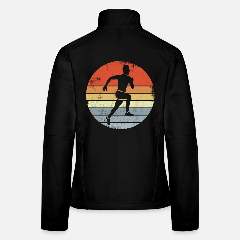 Vintage Runner Drawing Women's Softshell Jacket