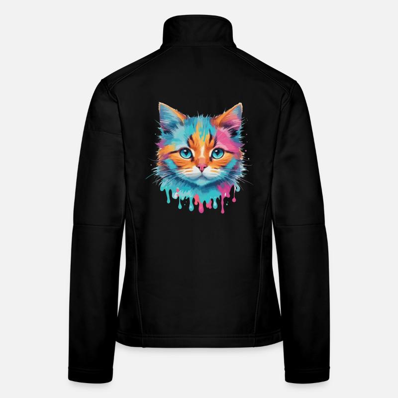 Chat mignon Veste en tissu softshell Femme